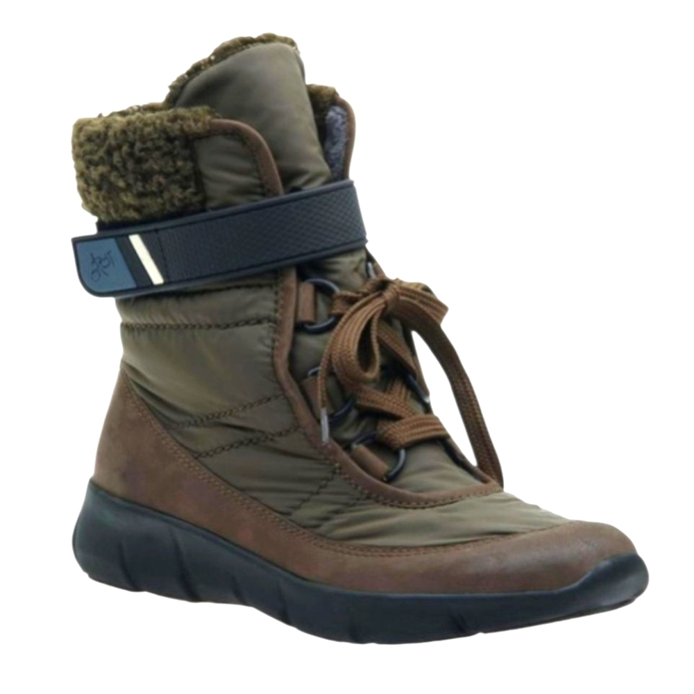 OTBT Boots Pioneer Snow Apres Ski Winter Green Brown Lace Up Fleece Chunky 7.5